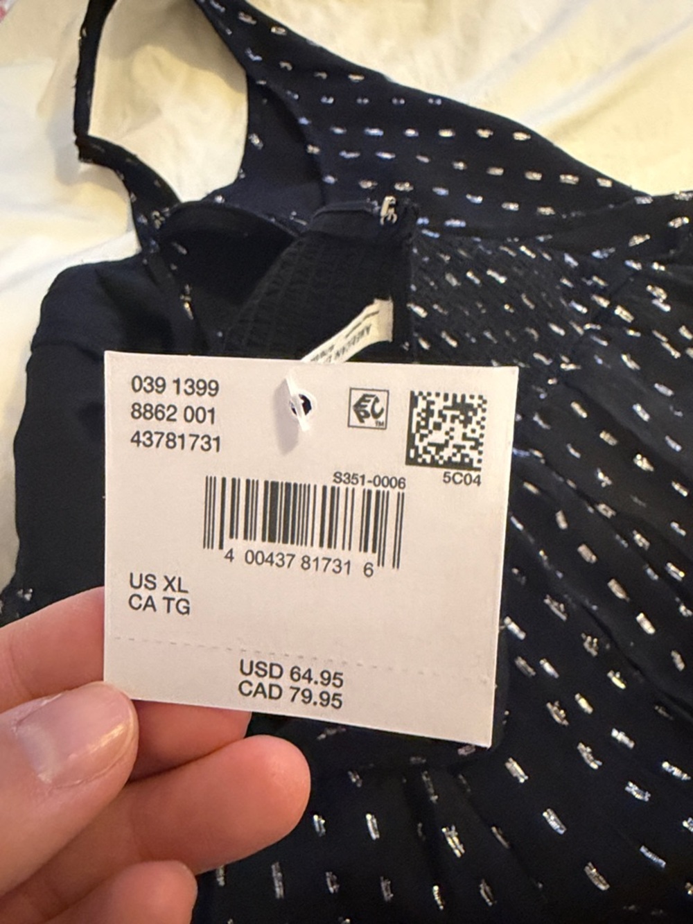 American Eagle Outfitters Black Mini Dress with Silver Print - Picture 5 of 5